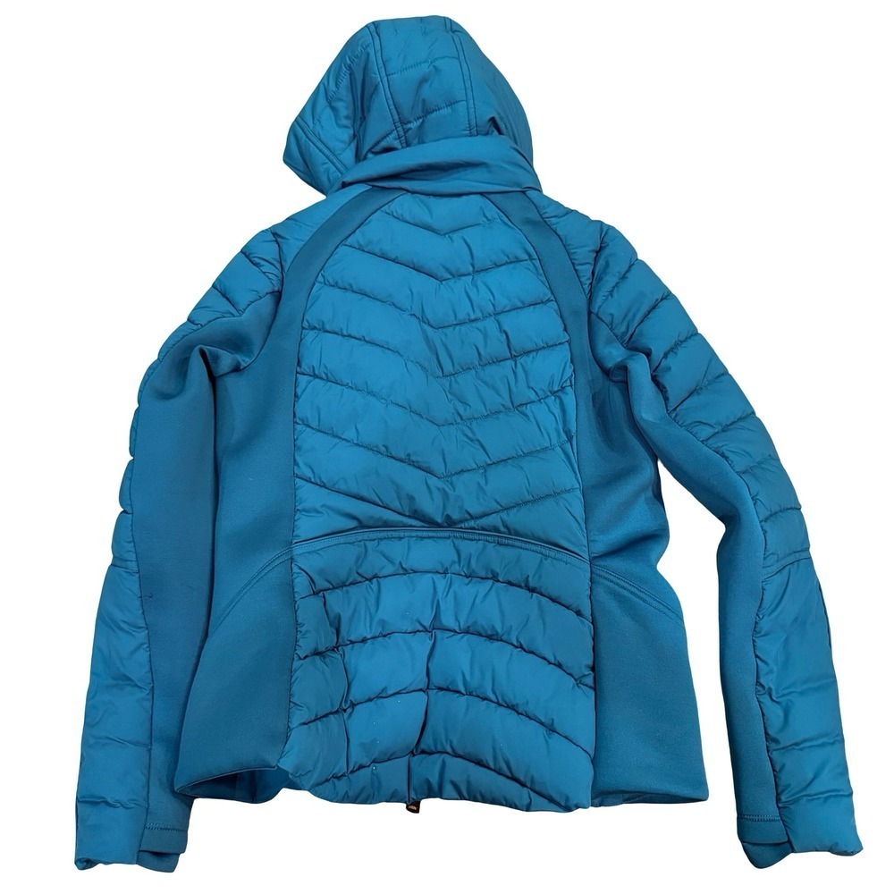 Bernardo Puffer Jacket Teal Blue Hooded Performance Womens XS - Picture 6 of 7